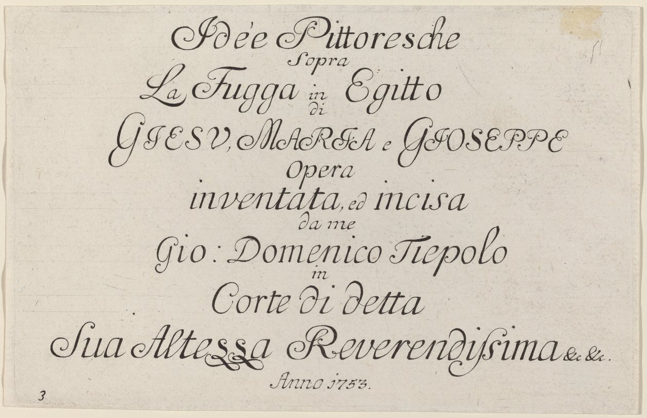 Folha de rosto de Giovanni Domenico Tiepolo