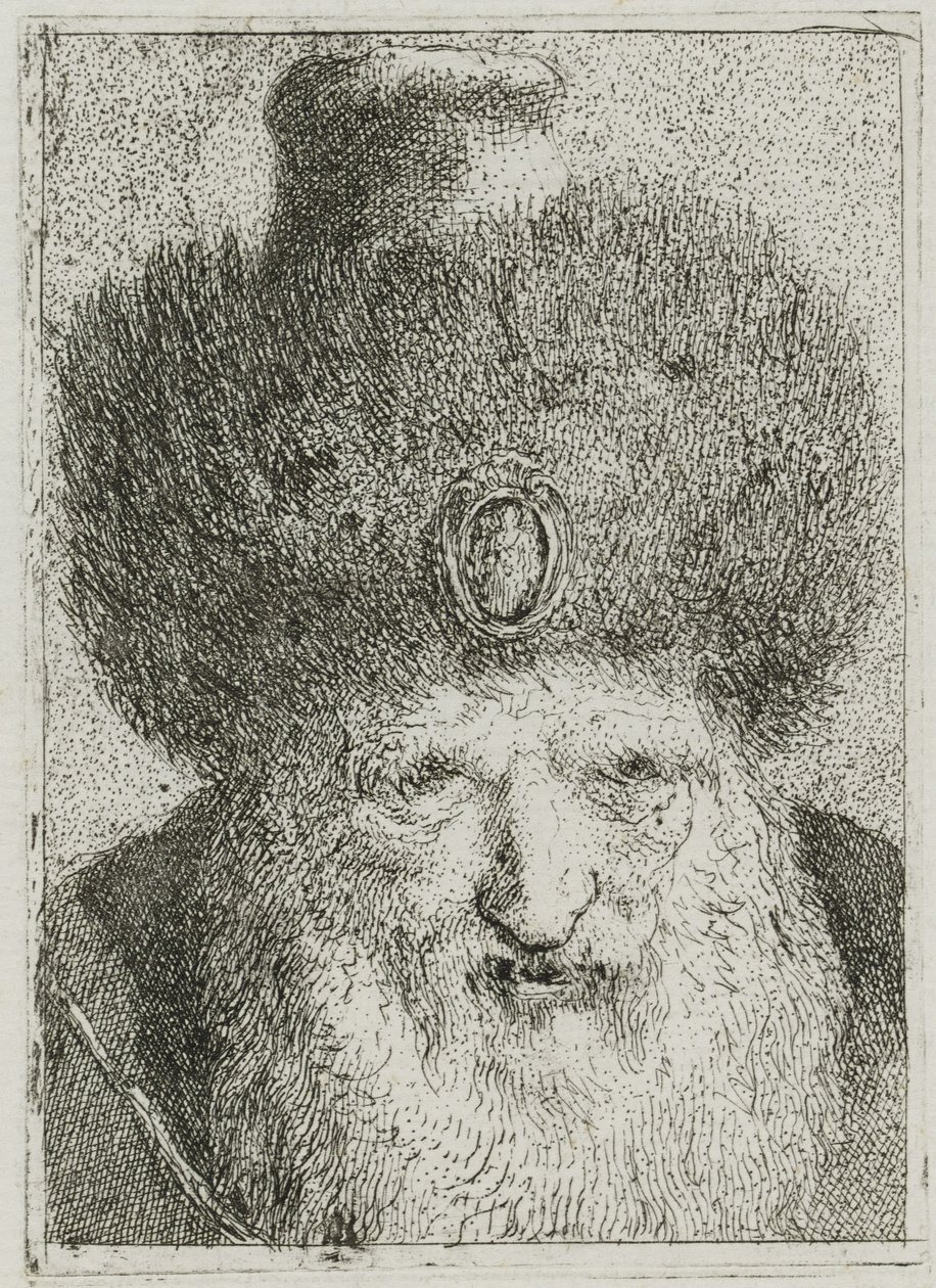 Turco com gorro de pele, da Raccolta di Teste (Colecção de cabeças) de Giovanni Domenico Tiepolo