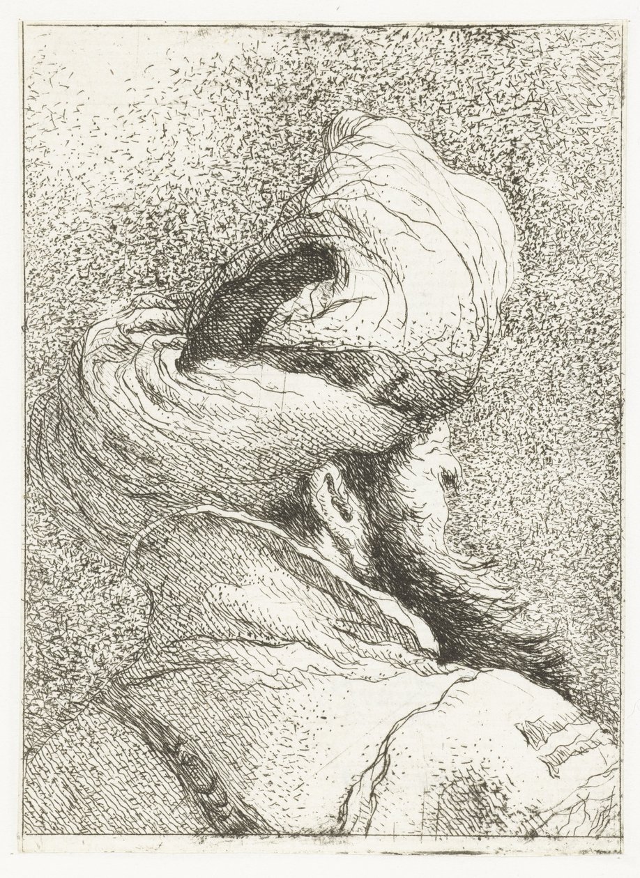 Homem turco com turbante de Giovanni Domenico Tiepolo
