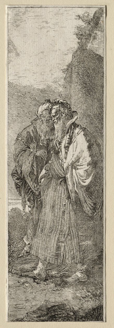Dois velhos em uma paisagem de Giovanni Domenico Tiepolo