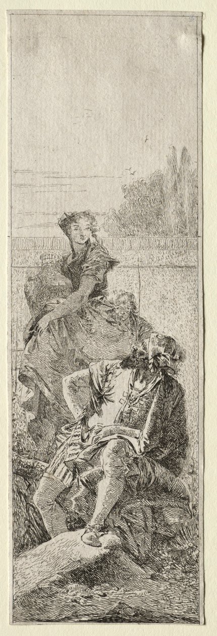 Dois camponeses. de Giovanni Domenico Tiepolo