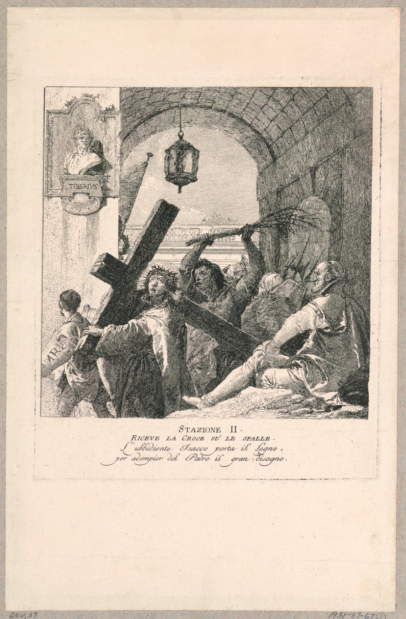 Via crucis - Estação II, Ele leva a cruz nos ombros de Giovanni Domenico Tiepolo