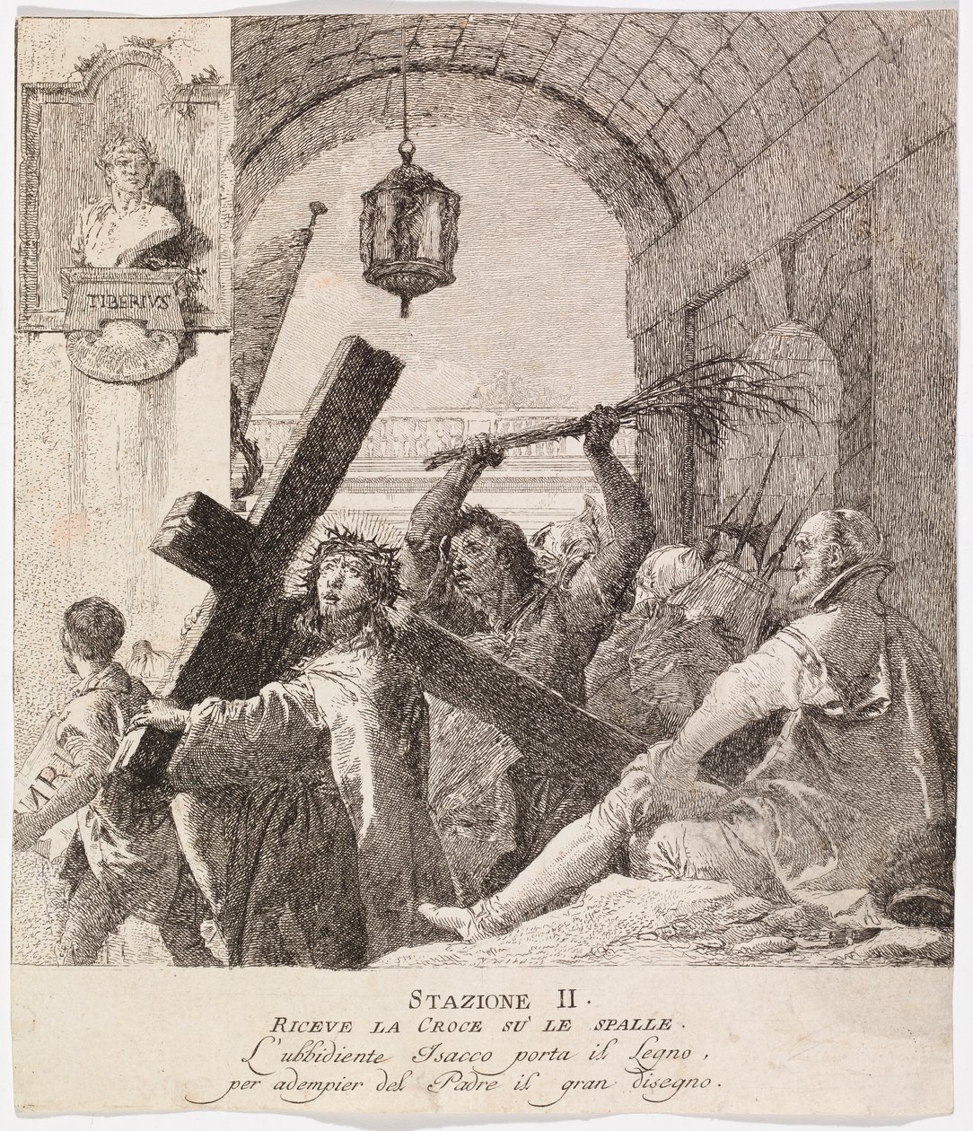 Via crucis - Estação II. Jesus toma a sua cruz de Giovanni Domenico Tiepolo