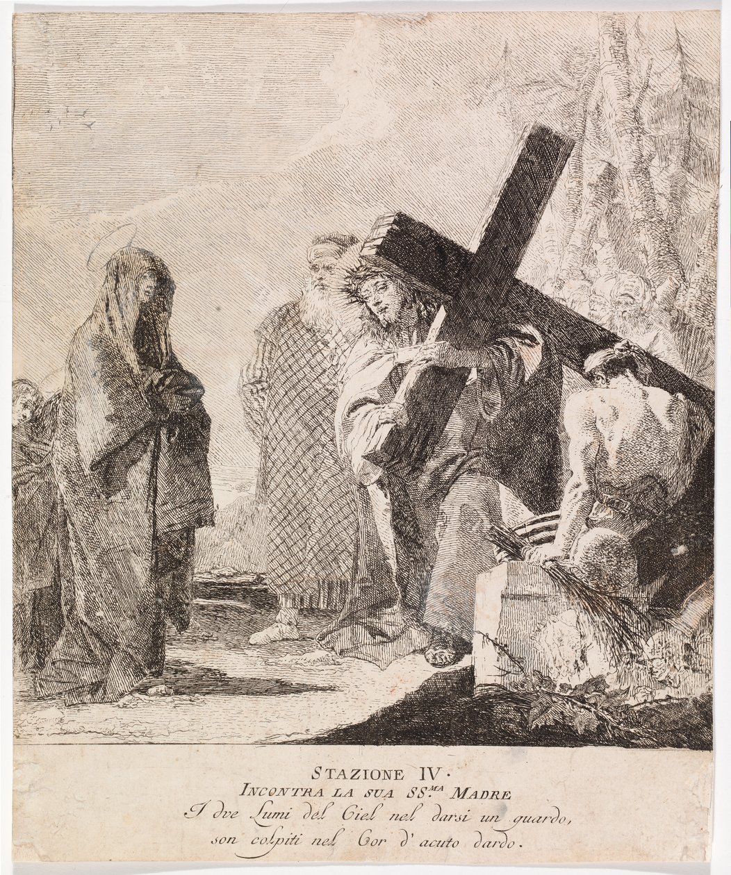 Via crucis - Estação IV. Jesus encontra a sua Mãe de Giovanni Domenico Tiepolo