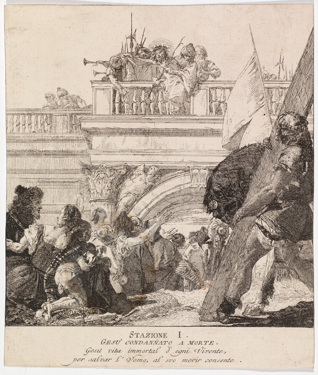 Via crucis - Estação I. Jesus é condenado à morte de Giovanni Domenico Tiepolo