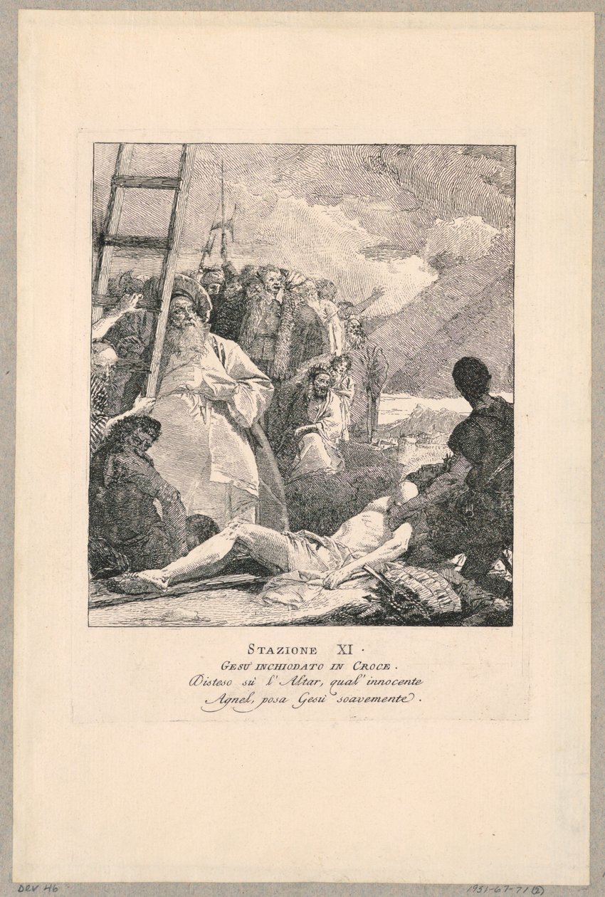 Via crucis - Estação XI, Jesus pregado na cruz de Giovanni Domenico Tiepolo