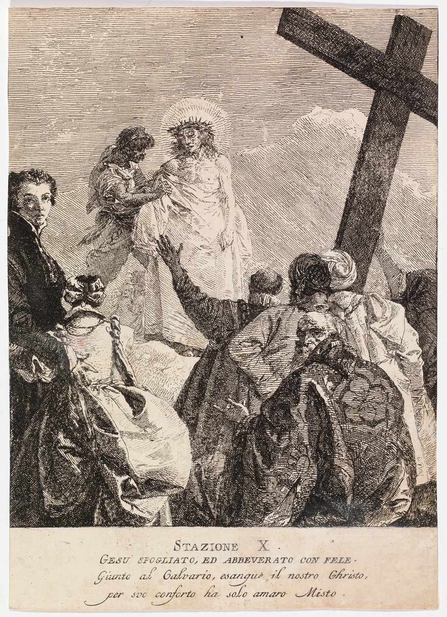 Via crucis - Estação X. Jesus é despojado das suas vestes de Giovanni Domenico Tiepolo