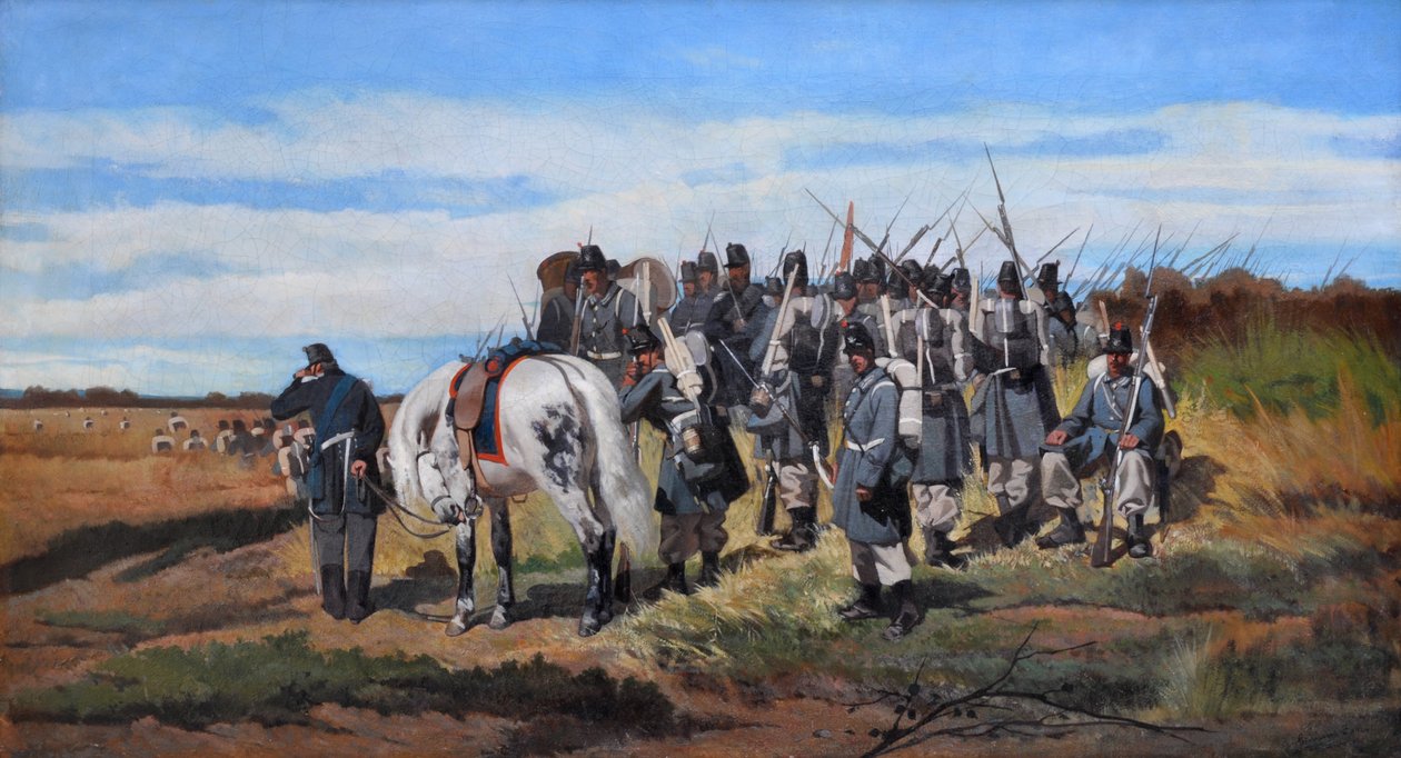Um reconhecimento militar, batedor, c.1861 (óleo sobre tela) de Giovanni Fattori