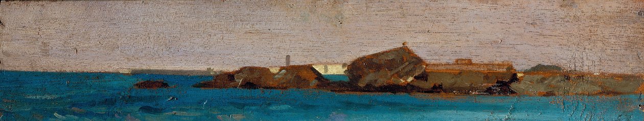 Mar azul, c.1865 (óleo sobre tábua) de Giovanni Fattori