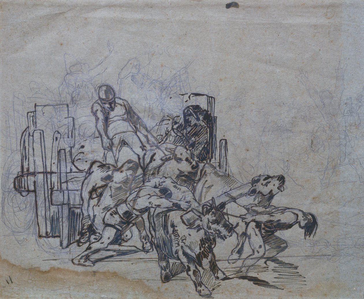 Carrinho com quatro bois de Giovanni Fattori