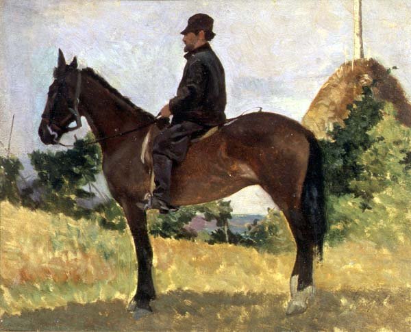 Diego Martelli montado a cavalo de Giovanni Fattori