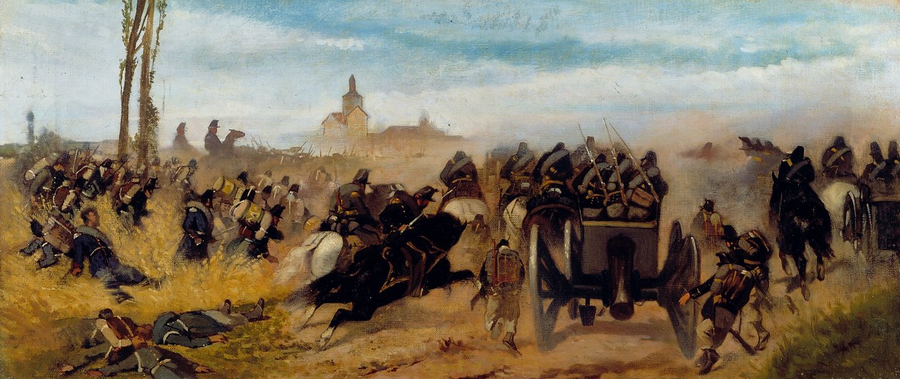 Episódio do assalto à Madona dos Descobrimentos, c.1864 (óleo sobre tela) de Giovanni Fattori
