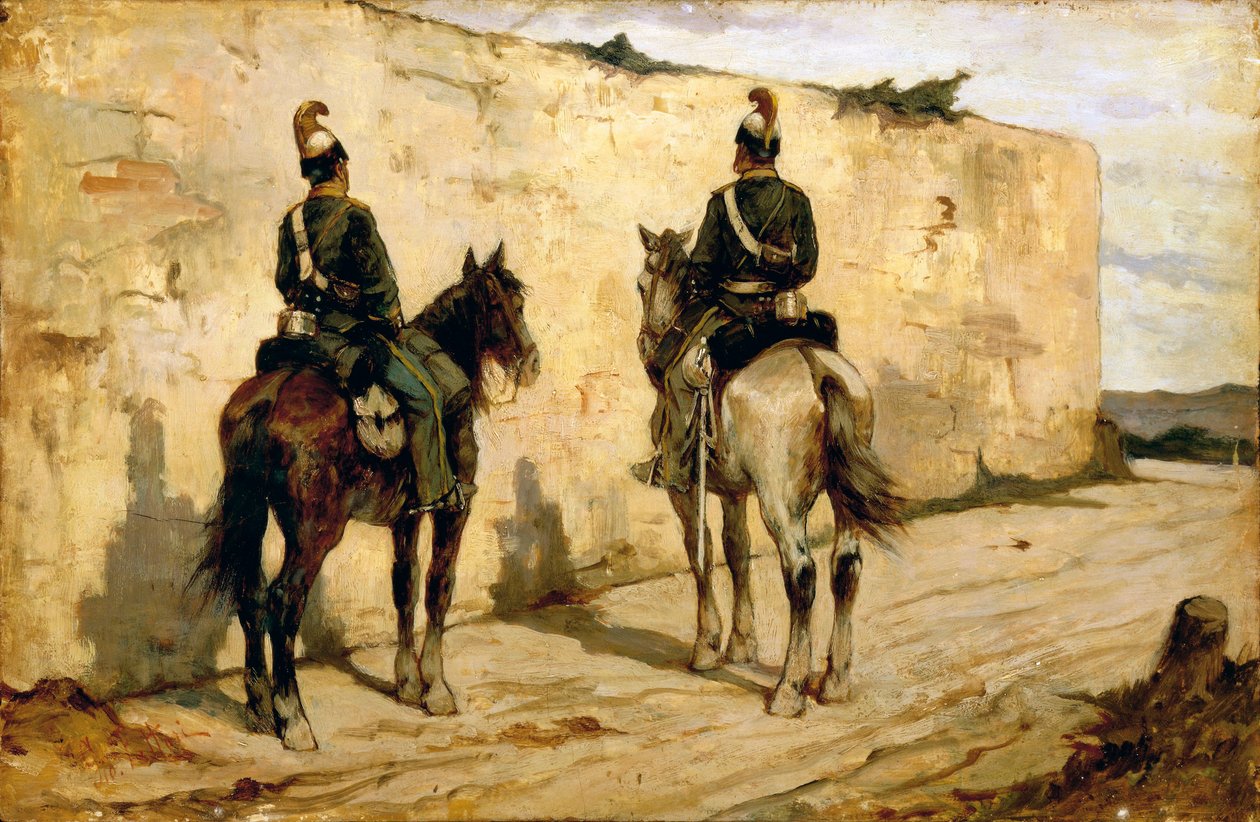 Itália, Biella, pintura de Cavaleiro Ligeiro de Giovanni Fattori
