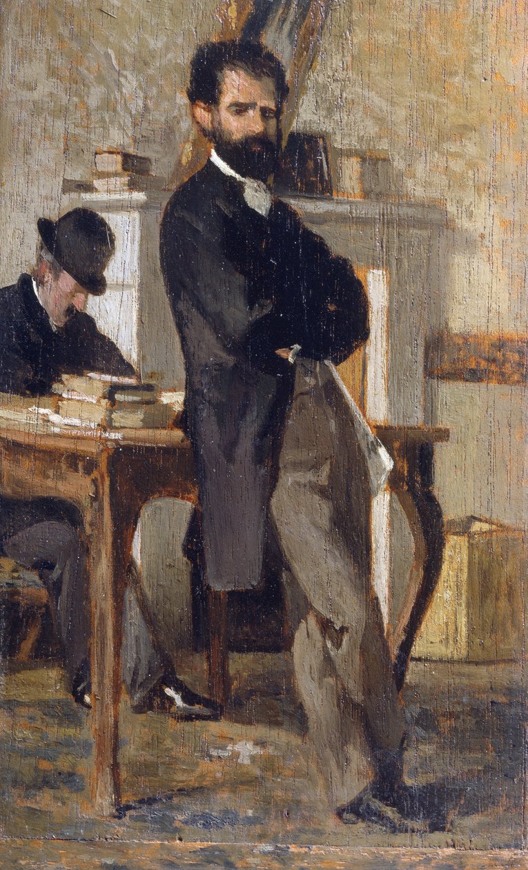 Retrato do advogado Bongiovanni, de Giovanni Fattori (1825-1908), óleo sobre tela, 24x14,4 cm de Giovanni Fattori