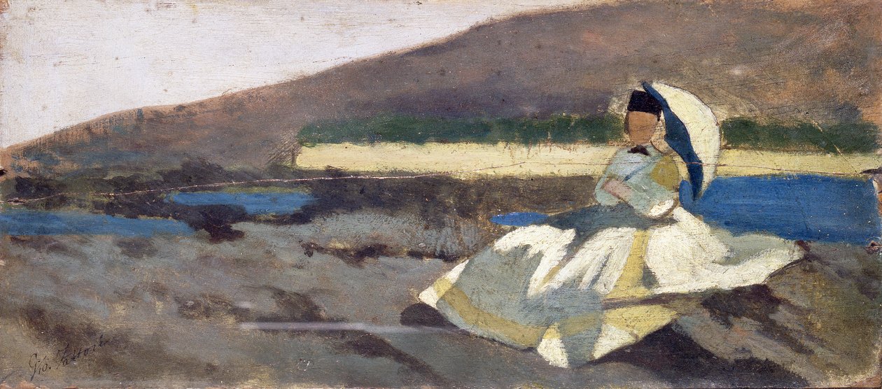 Senhora sentada na Paisagem de Giovanni Fattori