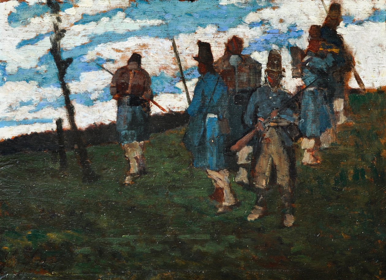 Soldados de 59, c.1859 (óleo sobre tábua) de Giovanni Fattori
