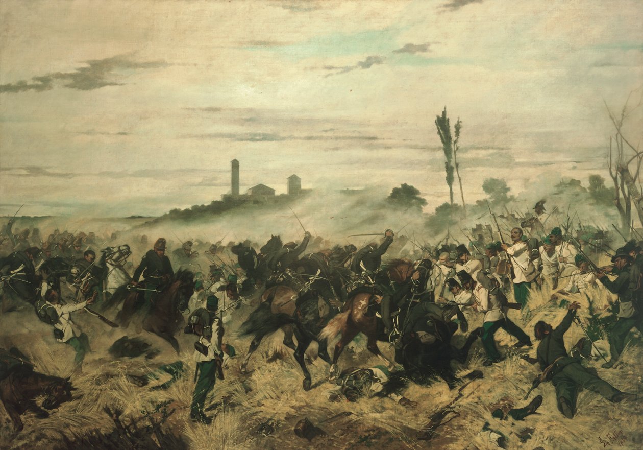 A Batalha de Montebello de Giovanni Fattori