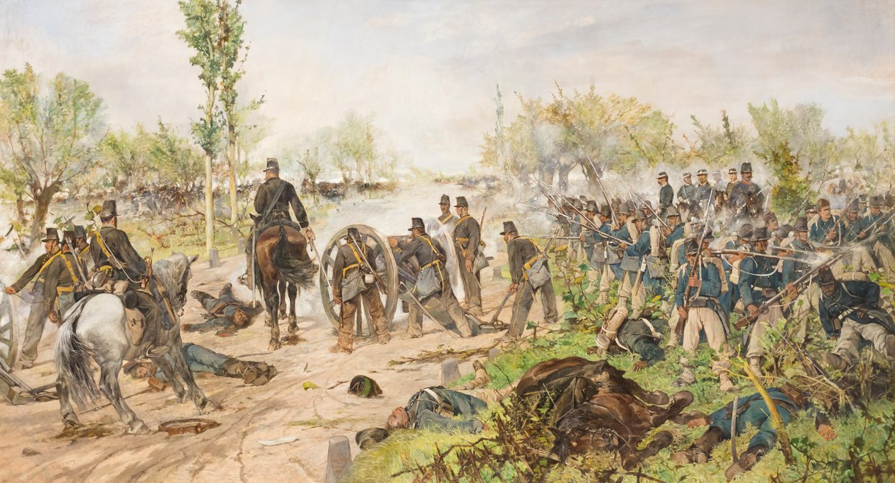 A batalha de Custoza de Giovanni Fattori