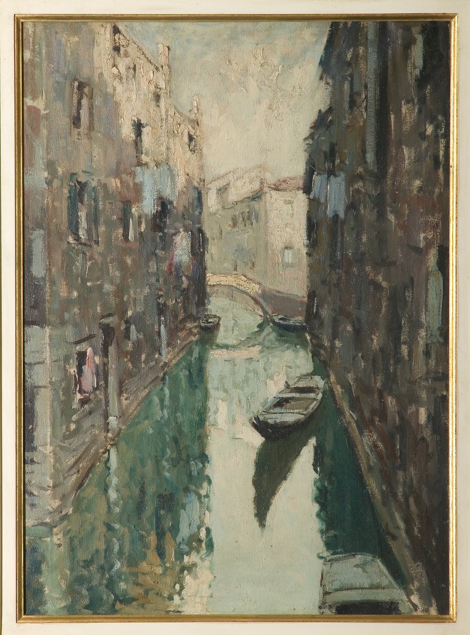 Canal de Venetian (pintura a óleo) de Giovanni Forghieri