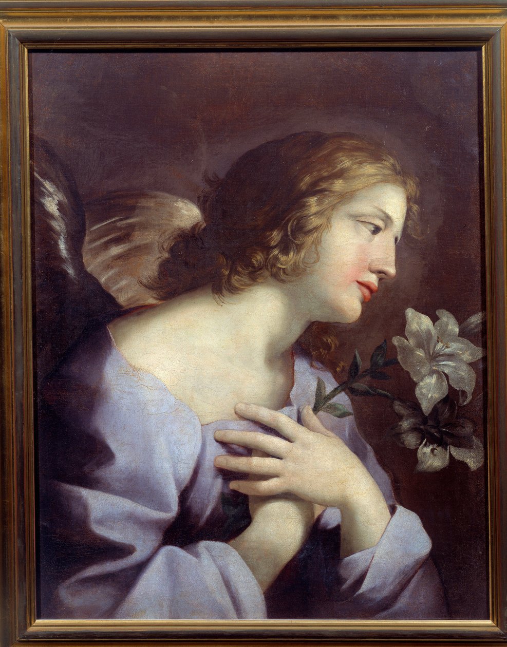 Anjo da Anunciação. Pintura de Giovani Romanelli (1610 - 1662) Ec. Ital. de Giovanni Francesco Romanelli
