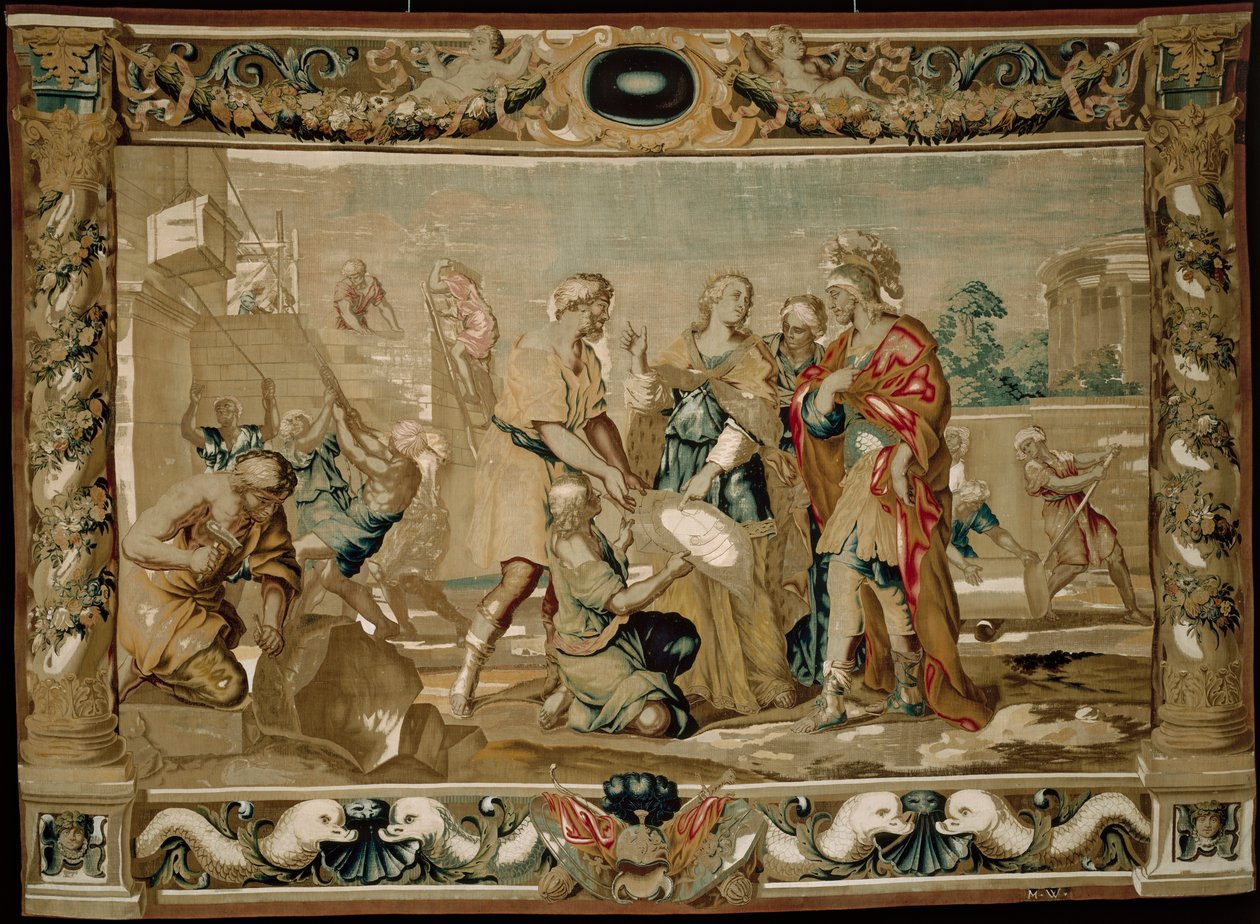 Dido mostra a Eneias os planos para as fortificações de Cartago de Giovanni Francesco (1610 62) Romanelli