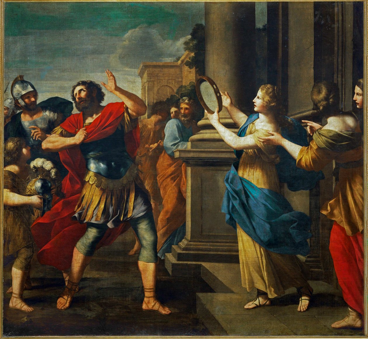 Jefta reconhece a sua filha (pintura sobre tela) de Giovanni Francesco (1610-62) Romanelli