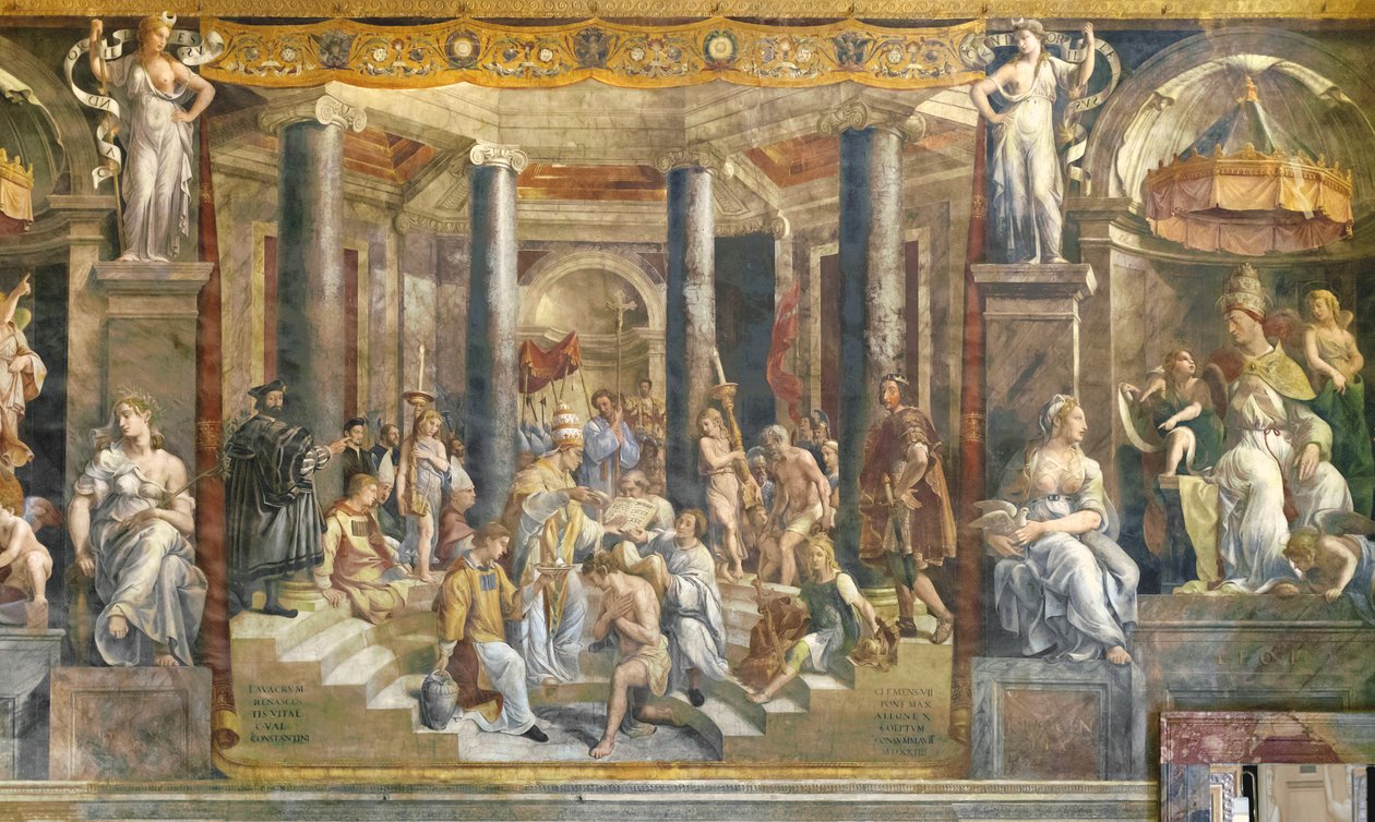 O Baptismo de Constantino de Giovanni Francesco (c.1488 1528) Penni