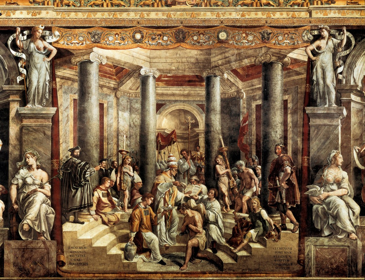 O Batismo de Constantino de Giovanni Francesco (c.1488 1528) Penni
