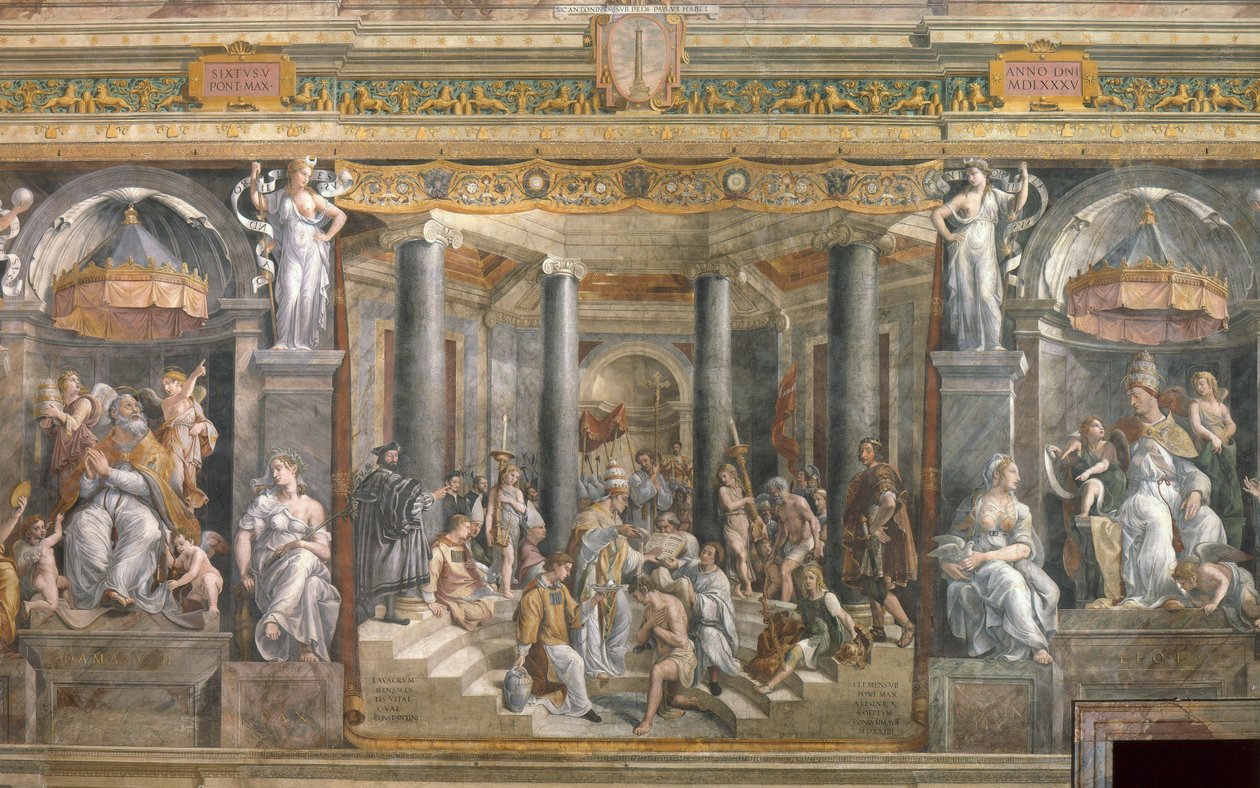 O Batismo de Constantino de Giovanni Francesco (c.1488 1528) Penni