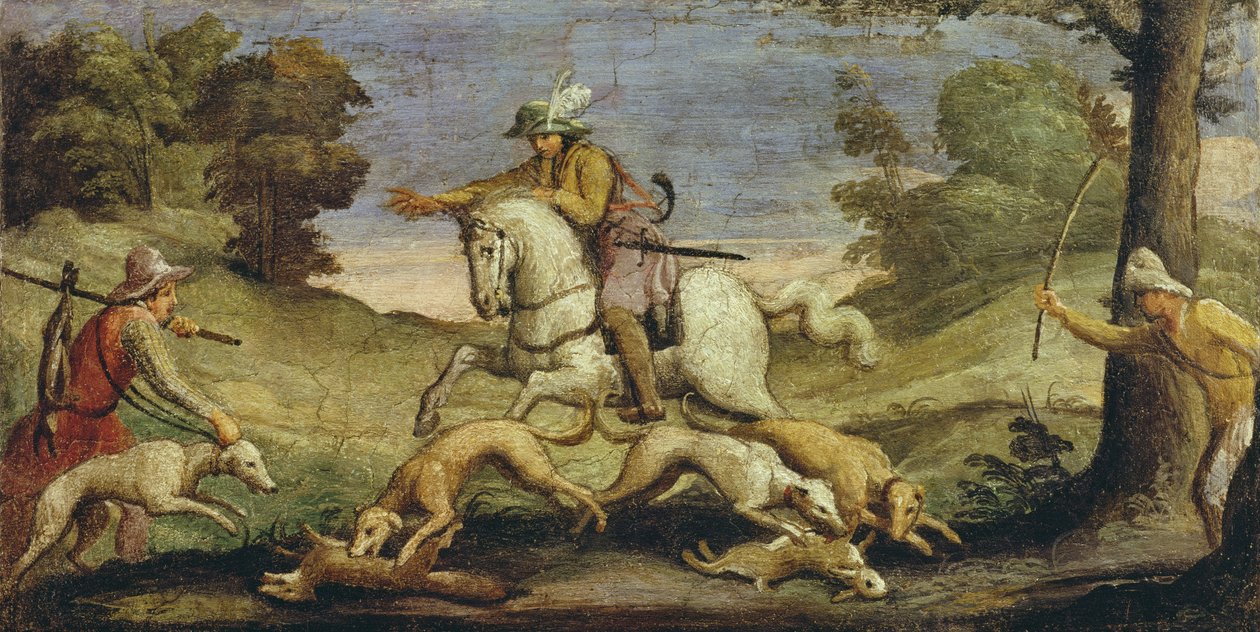Lebres de Caça, 1615 de Giovanni Francesco Barbieri