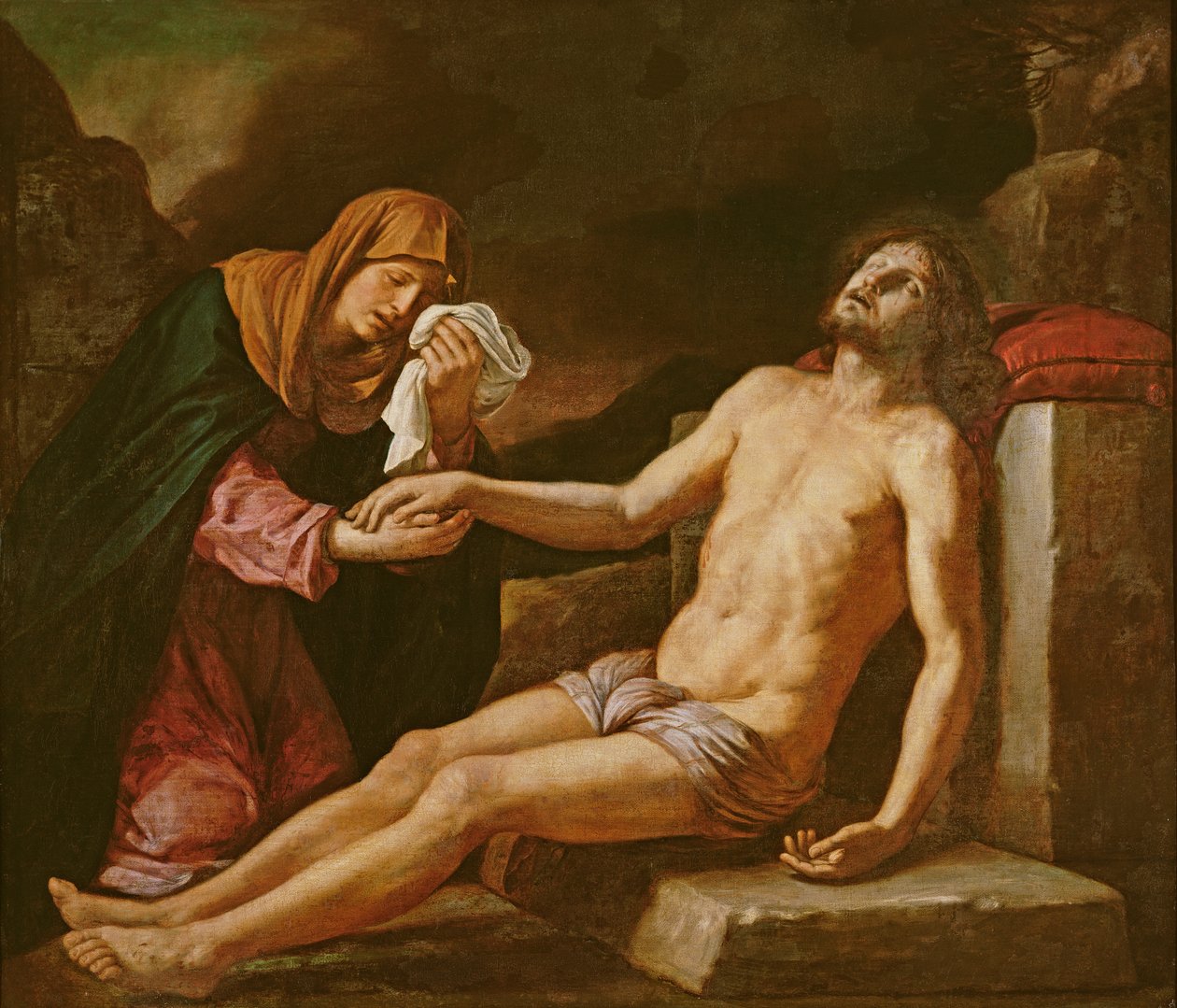 Jesus lamentado pela Virgem de Giovanni Francesco Barbieri