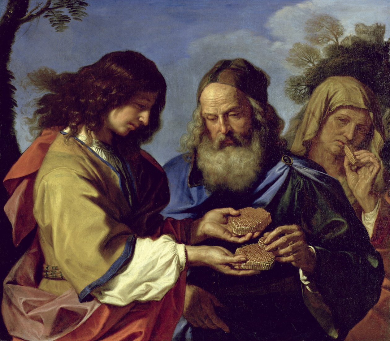 Sansão oferece a seus pais um favo de mel de Giovanni Francesco Barbieri