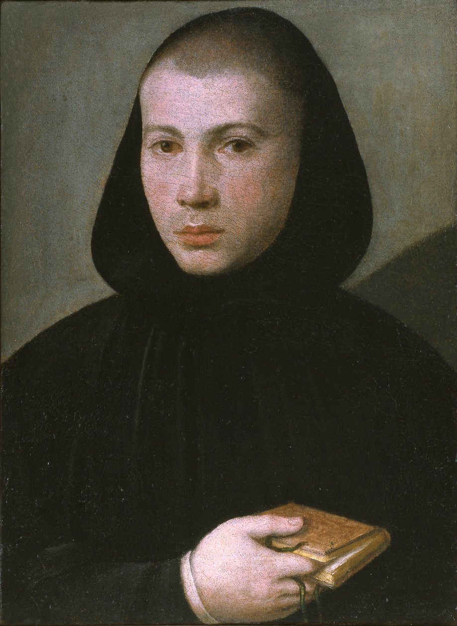 Retrato de um jovem monge beneditino, primeira metade do século XVI .. de Giovanni Francesco Caroto