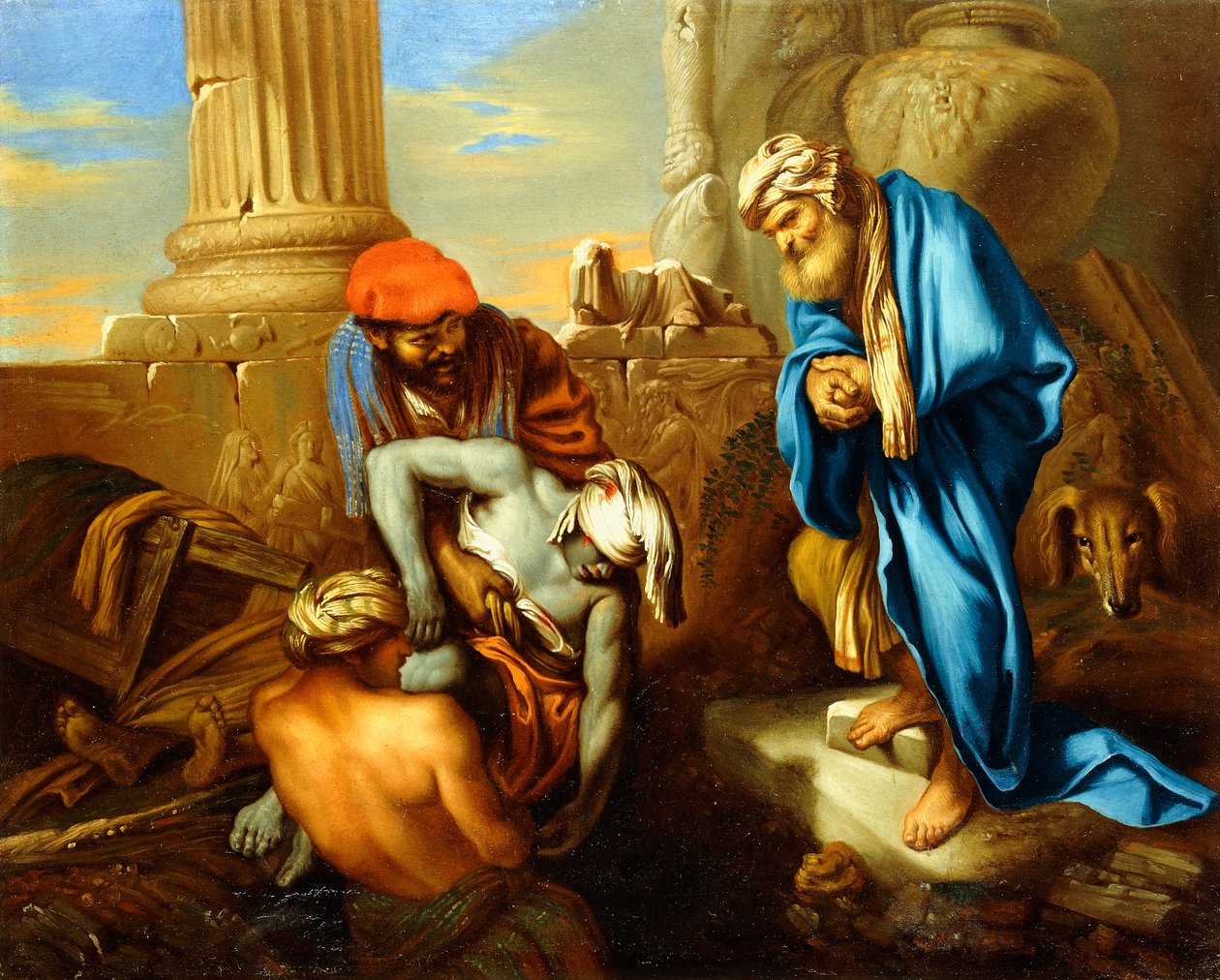 Tobit Enterrando os Mortos em Desafio das Ordens de Senaqueribe, de Giovanni Francesco Castiglione