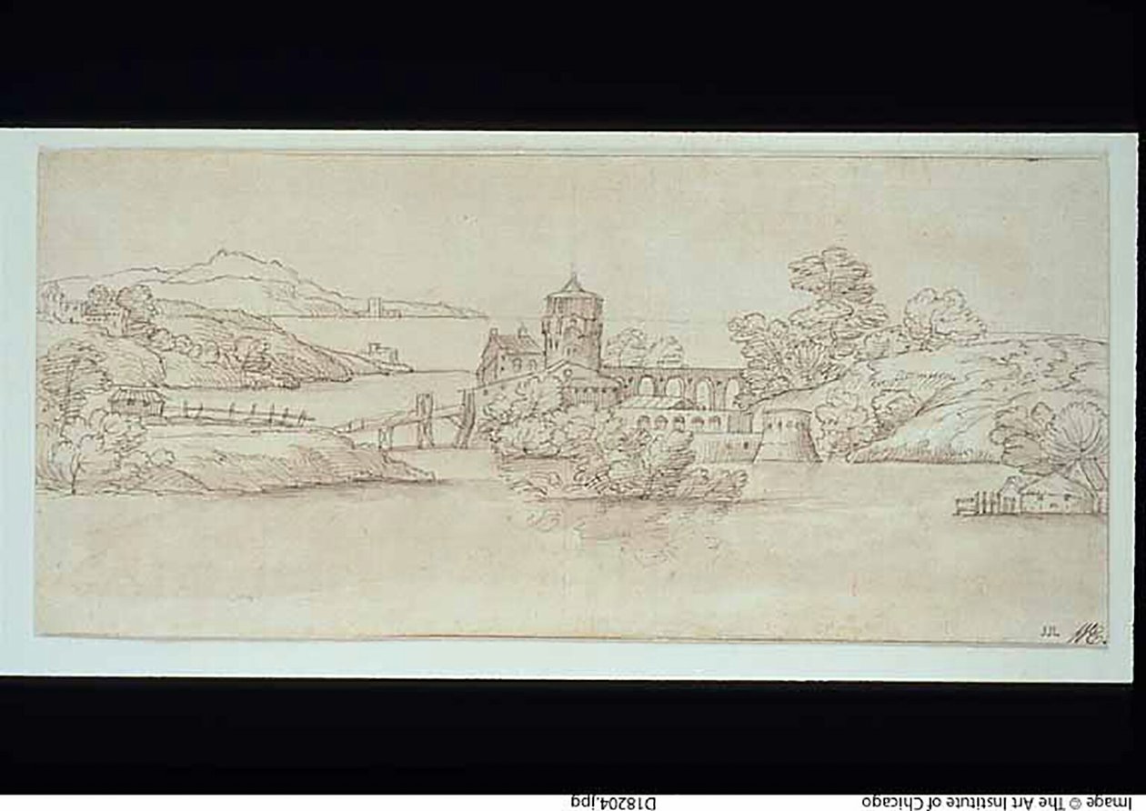 Paisagem com castelo de Giovanni Francesco Grimaldi