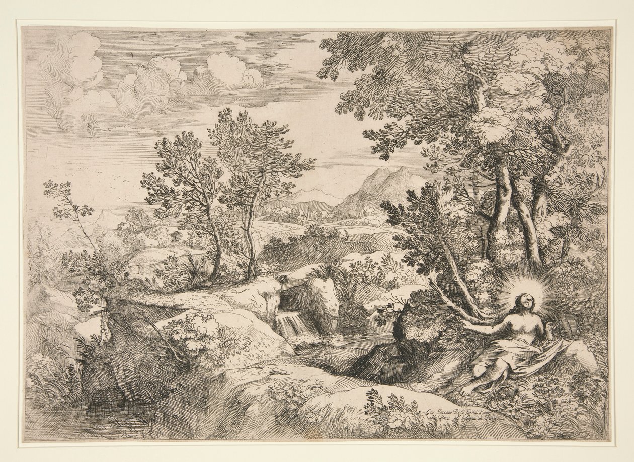 Maria Madalena em uma paisagem de Giovanni Francesco Grimaldi