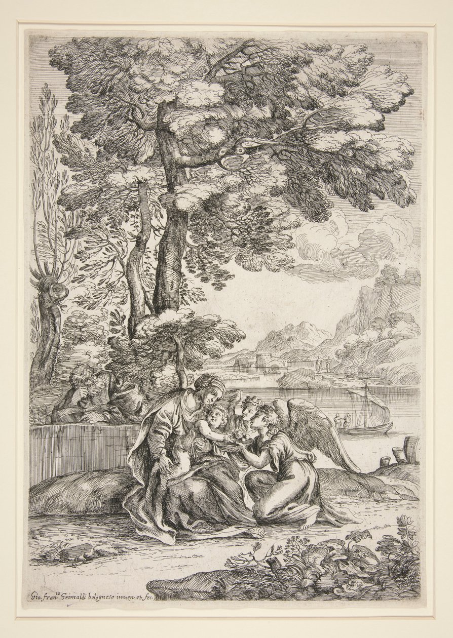 Descanse na fuga para o Egito de Giovanni Francesco Grimaldi