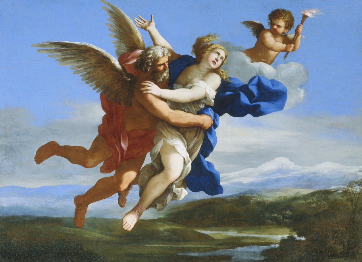 Boreas seqüestrando Oreithya de Giovanni Francesco Romanelli