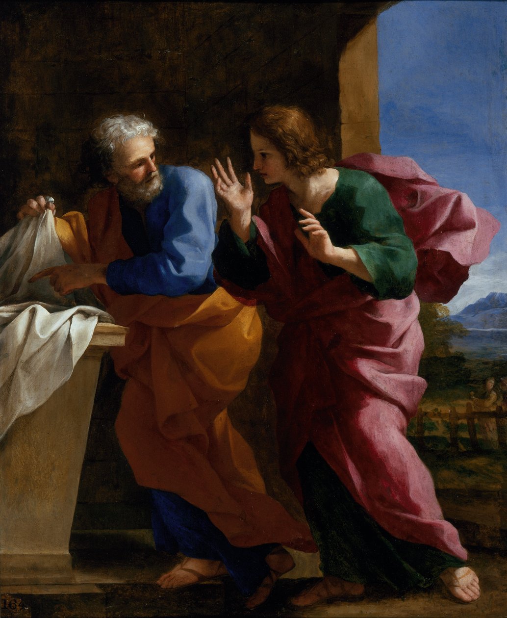 São João e São Pedro junto ao túmulo de Cristo de Giovanni Francesco Romanelli