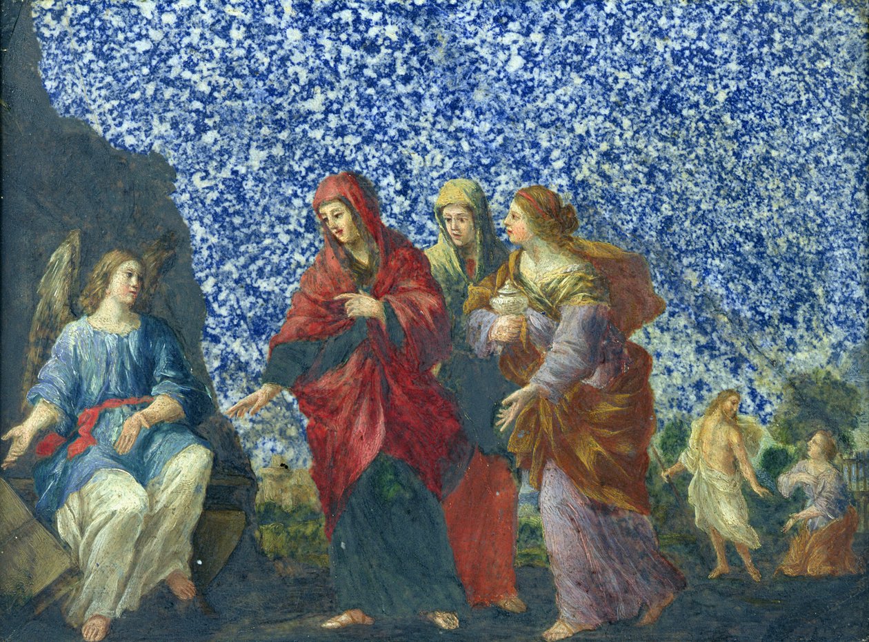 As mulheres sagradas no túmulo (óleo em mármore) de Giovanni Francesco Romanelli