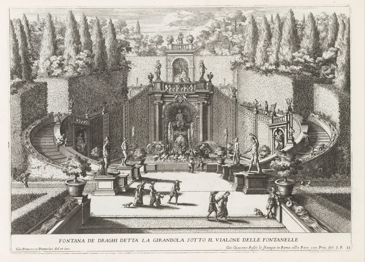 Fonte dos Dragões em de tuinen van de Villa d
