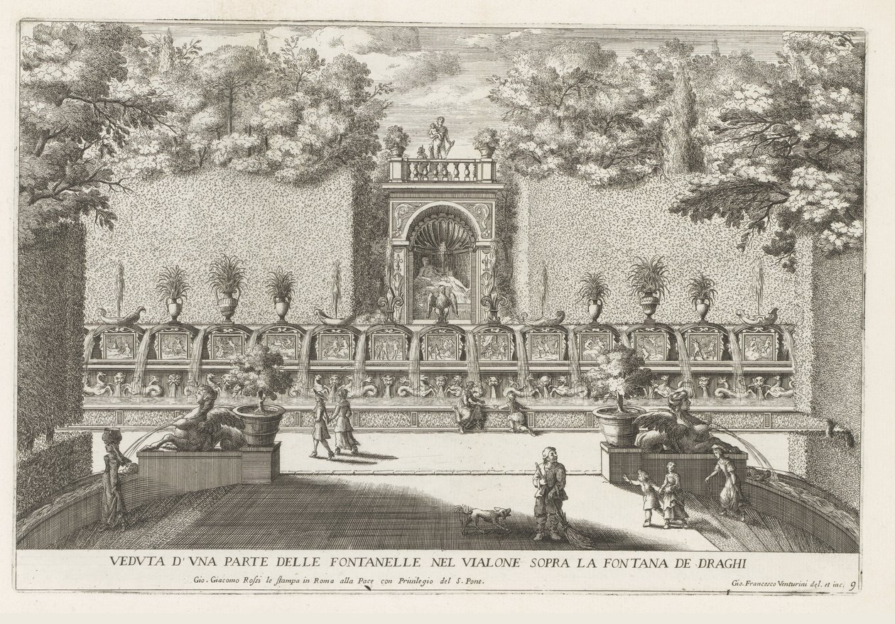 Fontein em de tuinen van de Villa d