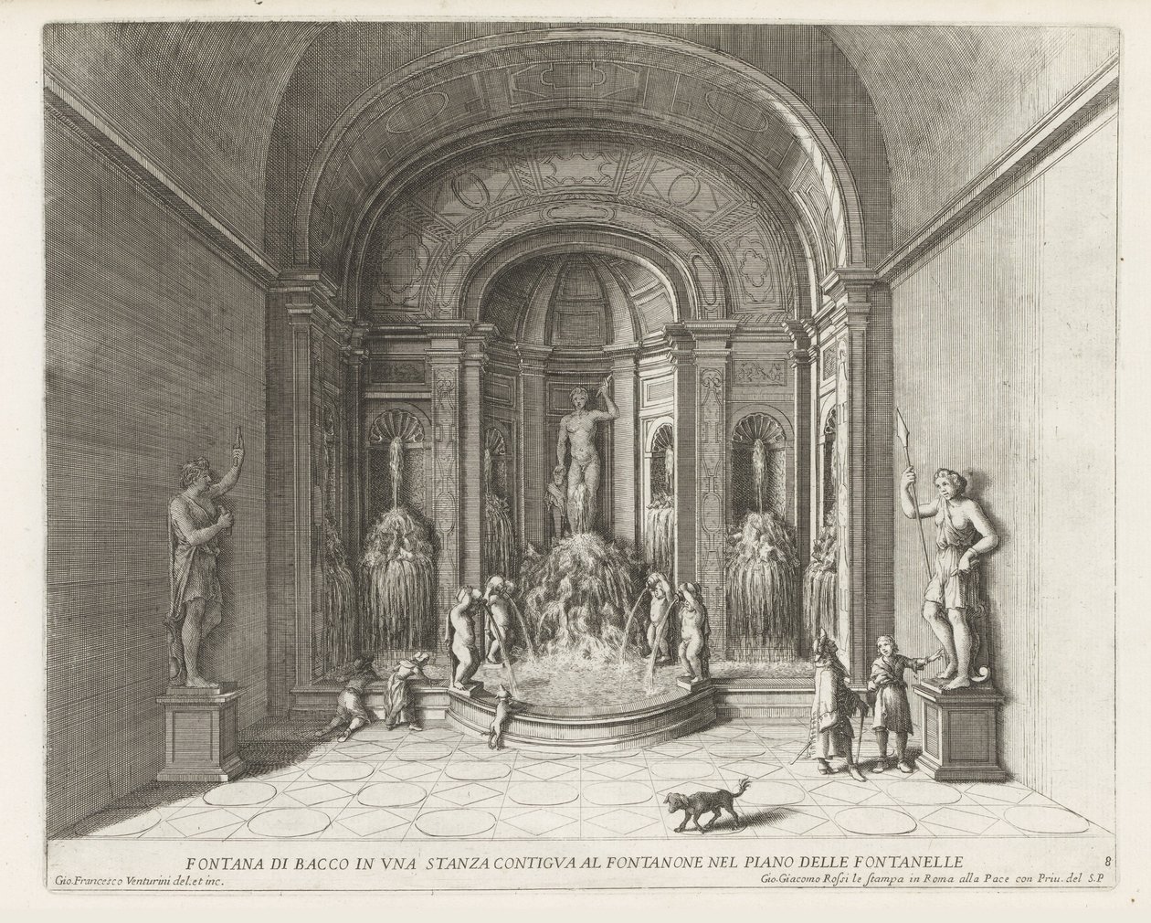 Fontein van Bacchus in de Villa d