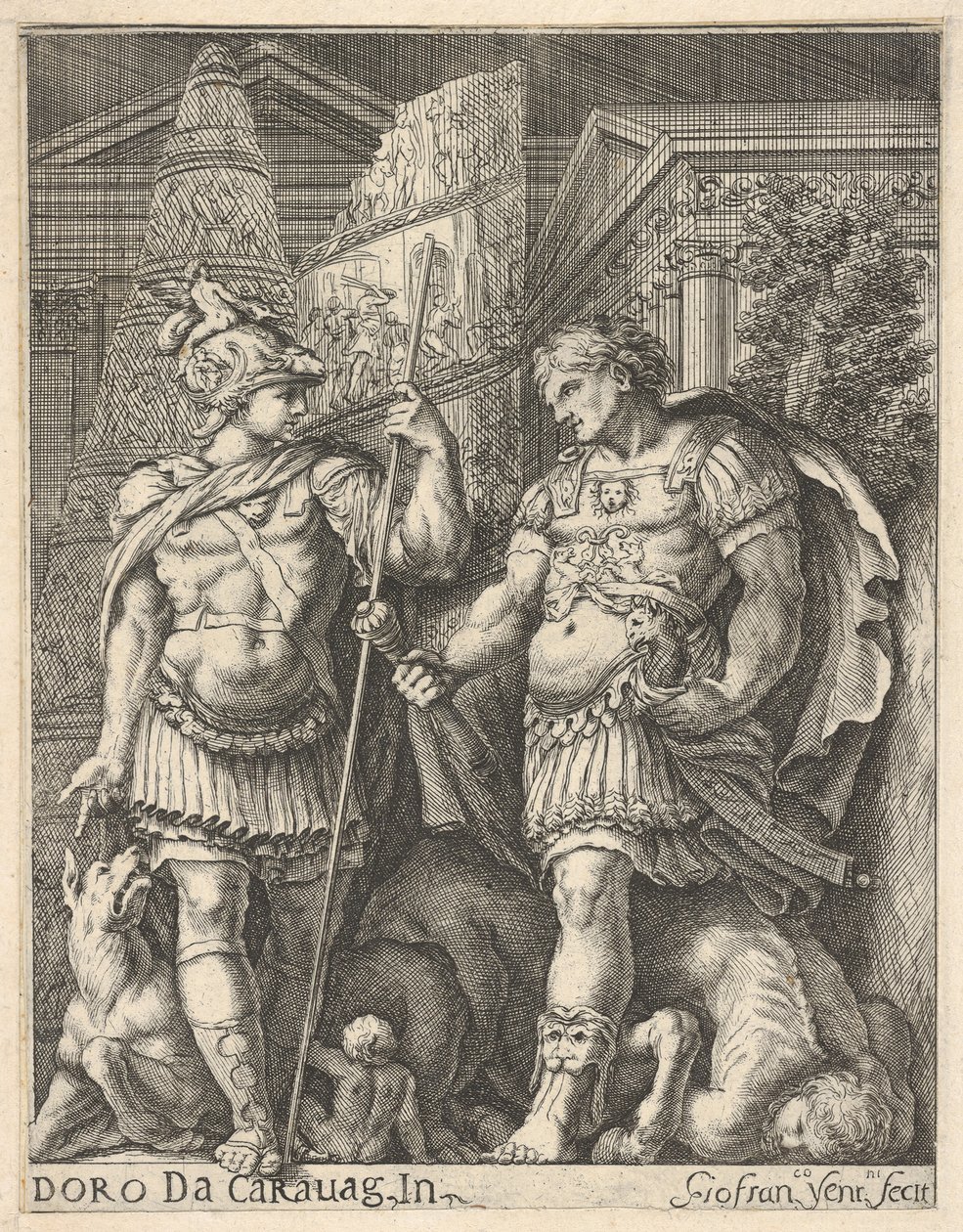 Dois soldados romanos, do século XVII. de Giovanni Francesco Venturini