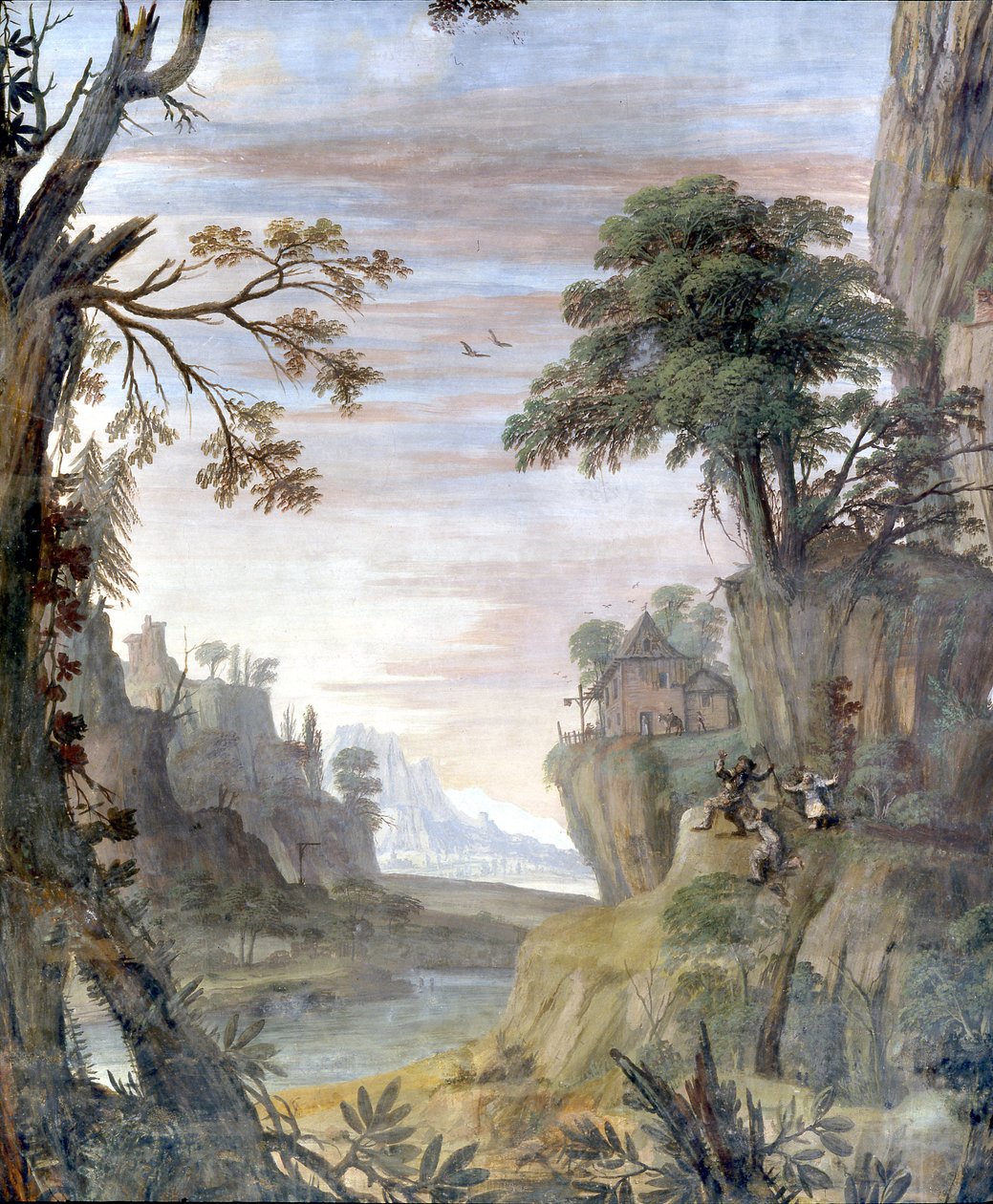 Rio e paisagem, detalhe de Giovanni Ghisolfi