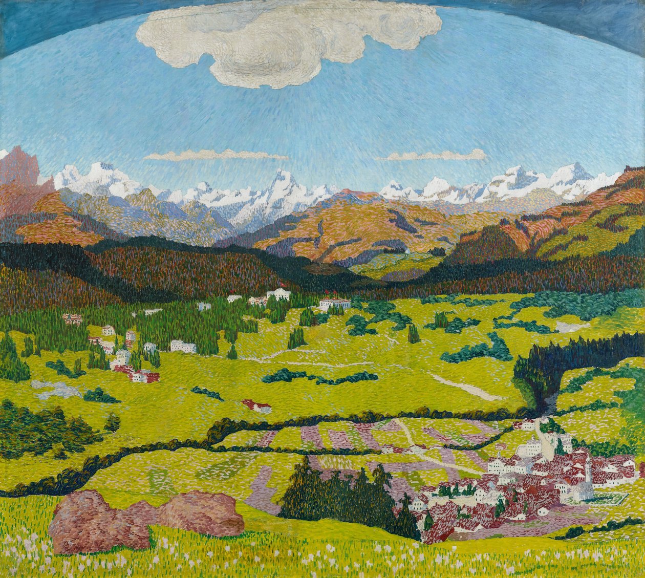 Panorama de Flims. Tríptico, painel central, 1904. de Giovanni Giacometti