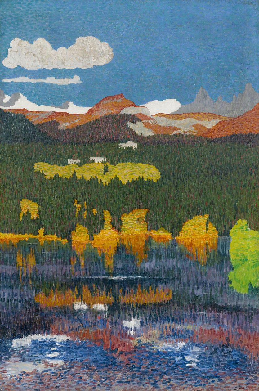 Panorama de Flims. Tríptico, painel esquerdo, 1904. de Giovanni Giacometti