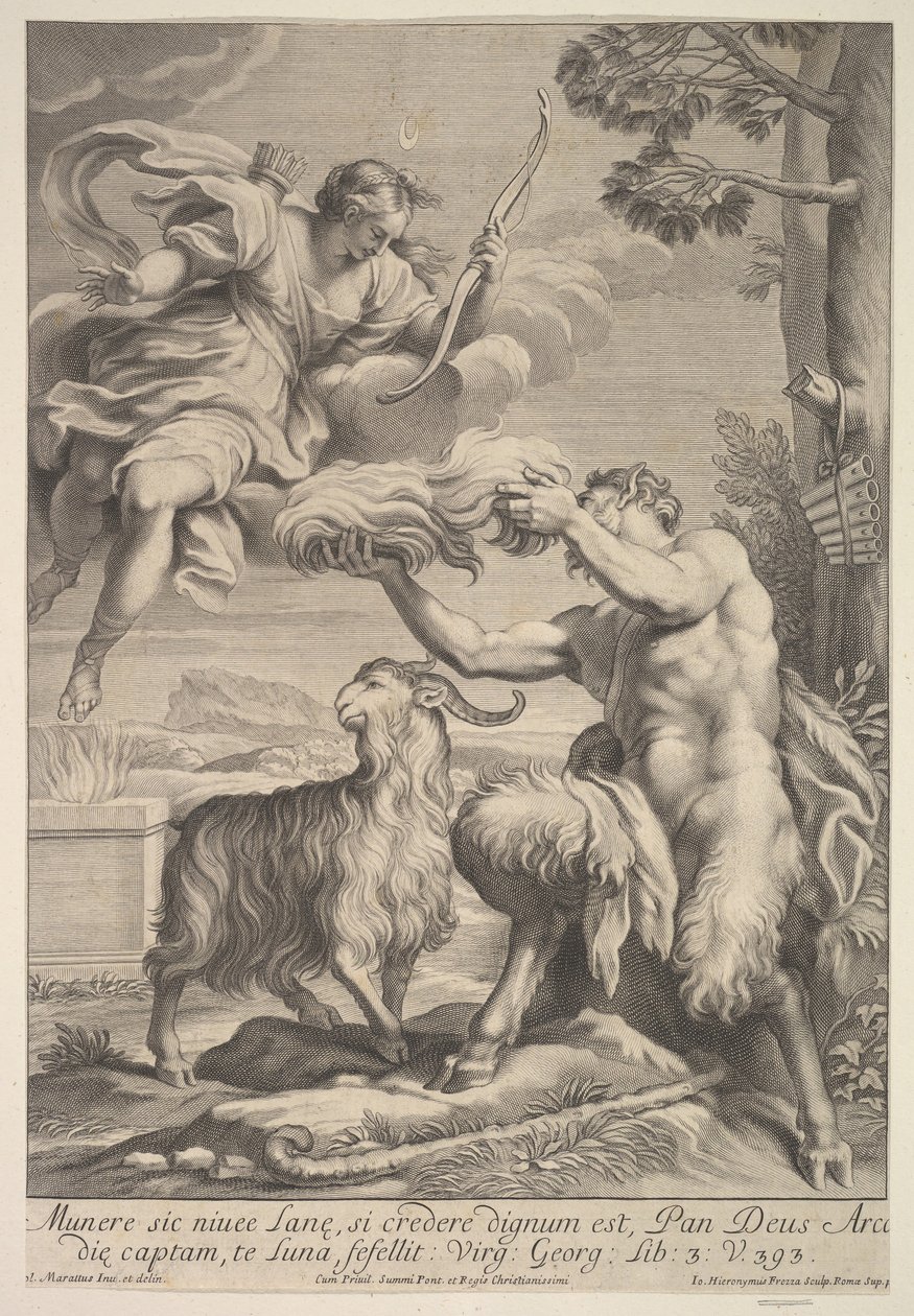 Pan frustrado por Diana, 1675-1741. de Giovanni Girolamo Frezza