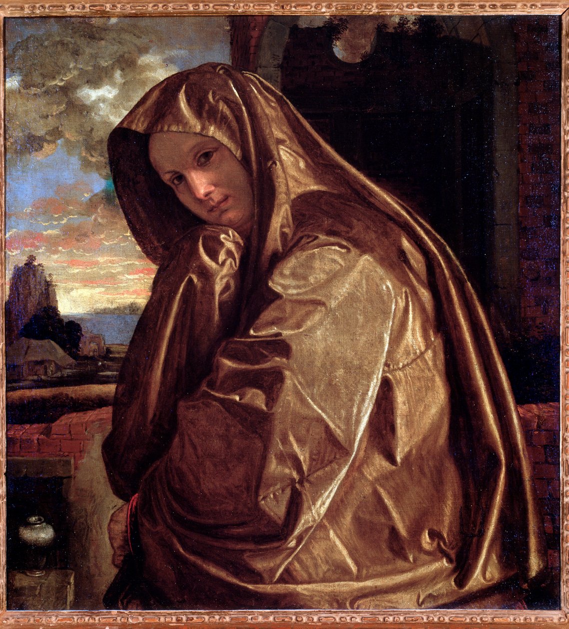 Representação de Santa Maria Madalena Pintura de Giovan Gerolamo Savoldo (ca. 1480-após 1548) 1535-1540 Dim 84 x 77,5 cm Florença, Palazzo Pitti, Coll Contini-Bonacossi de Giovanni Girolamo Savoldo