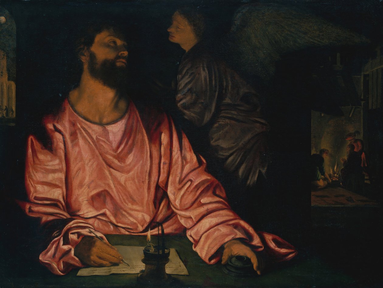 São Mateus e o anjo. de Giovanni Girolamo Savoldo